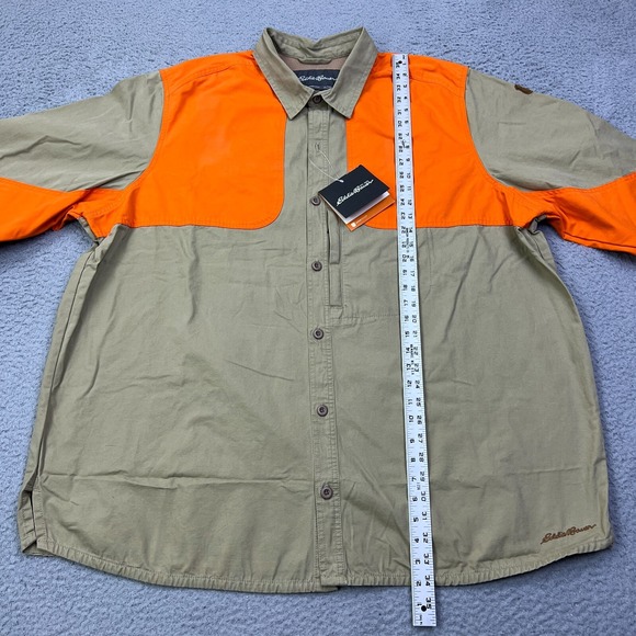 NWT Eddie Bauer Okanogan Hunting Shirt Mens 3XLT Beige Canvas Shooting Button Up - Picture 8 of 13